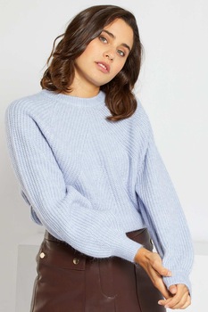 KIABI, Pulover cu maneci raglan, Albastru deschis KIABI, Pulover cu maneci raglan, Albastru deschis