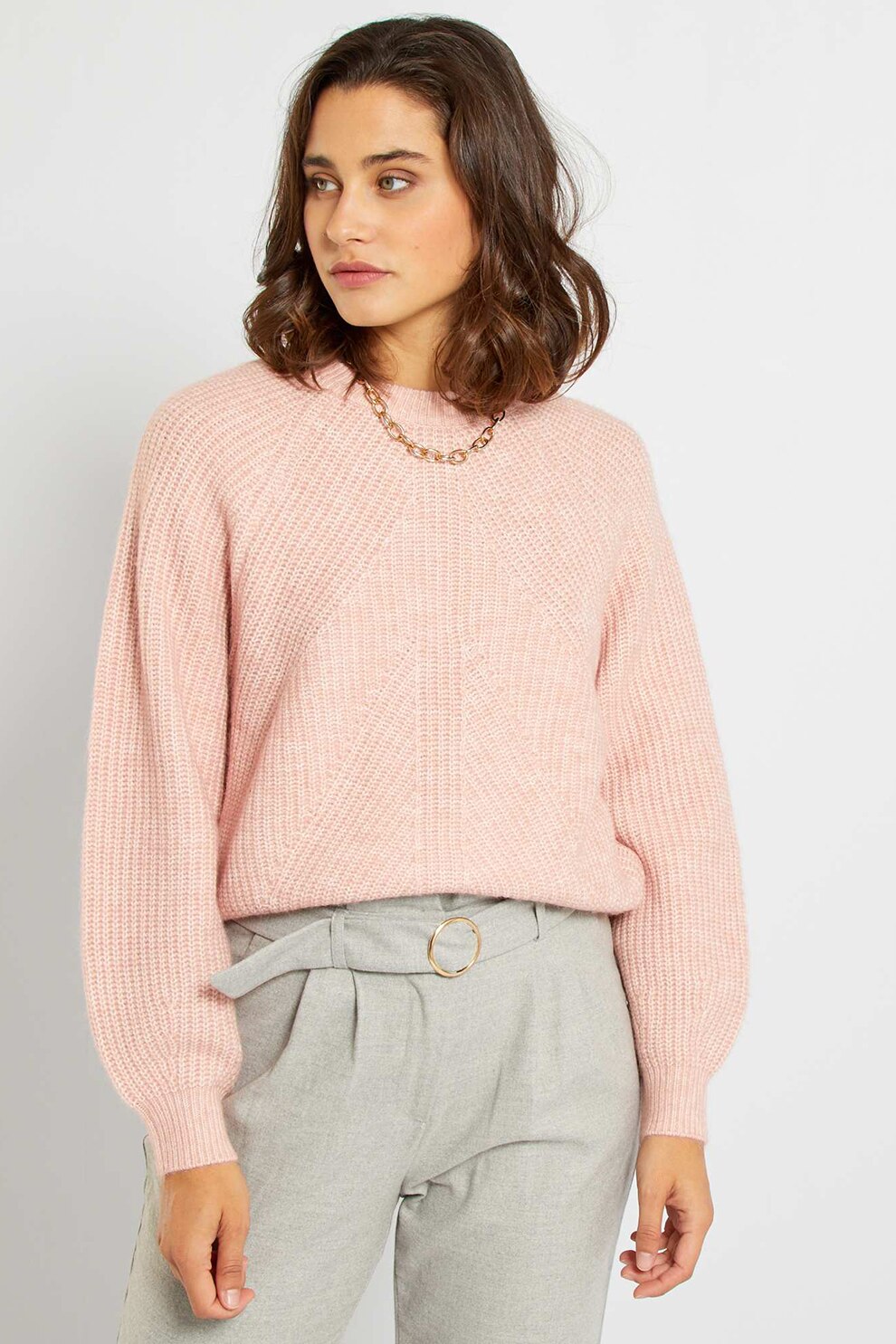 KIABI, Pulover cu maneci raglan, Roz