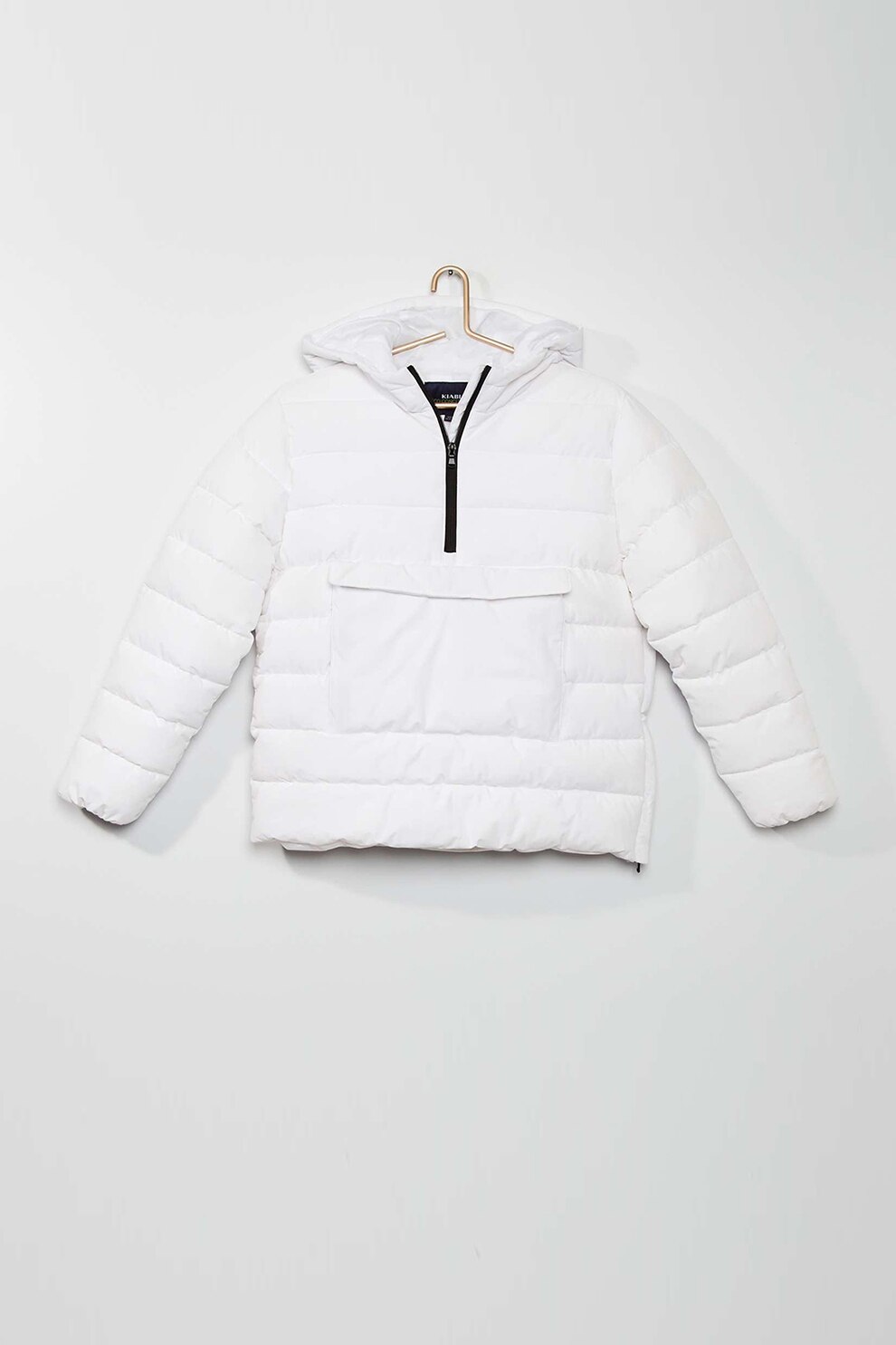 KIABI, Geaca cu gluga, fara inchidere, Alb