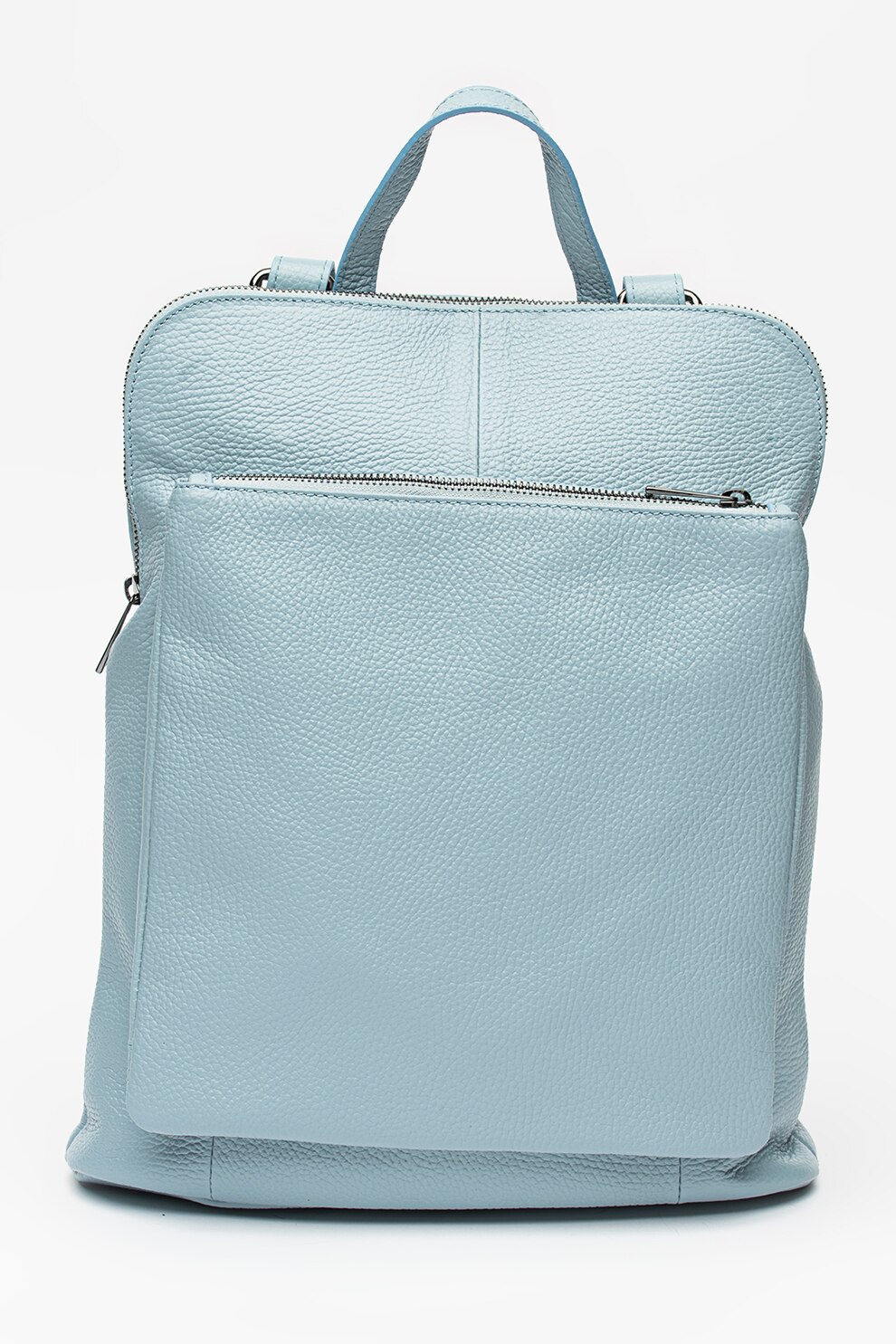 Chiara Canotti, Rucsac de piele cu aspect texturat, Albastru prafuit