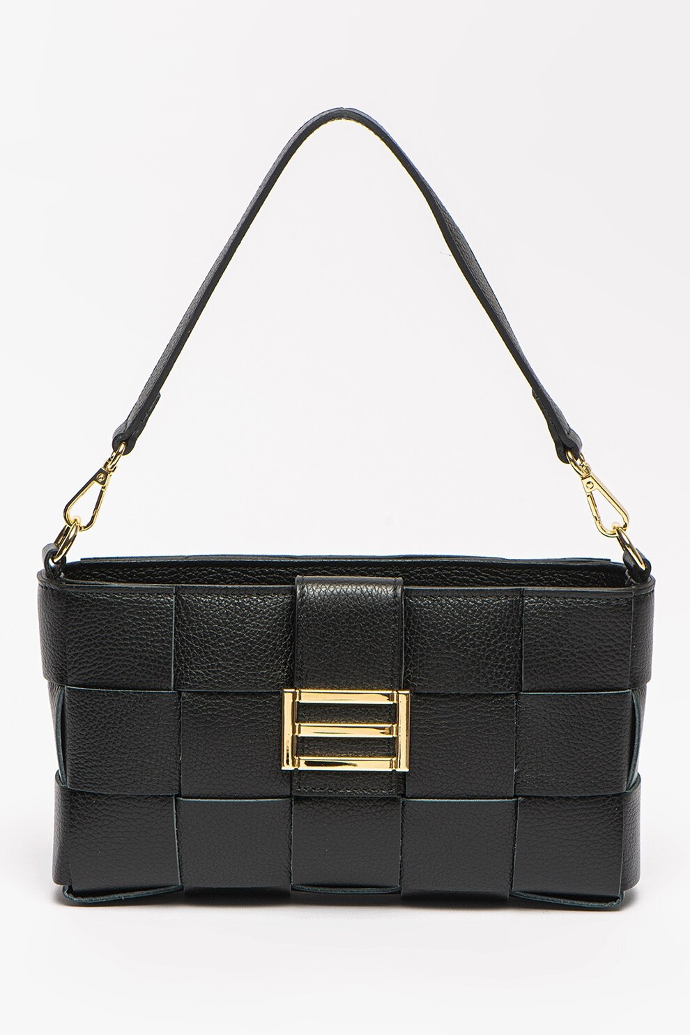 Antonia Moretti, Geanta de piele cu aspect tesut, Negru