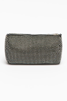 Antonia Moretti, Geanta plic cu strasuri si bareta detasabila, Negru/Argintiu Antonia Moretti, Geanta plic cu strasuri si bareta detasabila, Negru/Argintiu