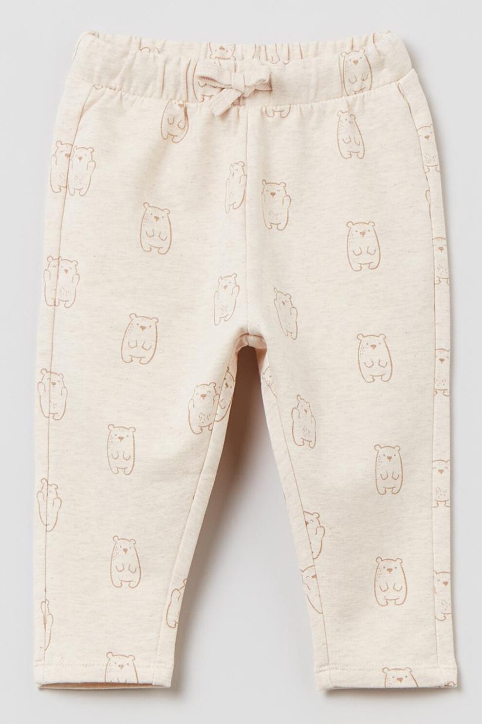 OVS, Pantaloni sport cu model cu ursi, Maro nisip/Maro caramel