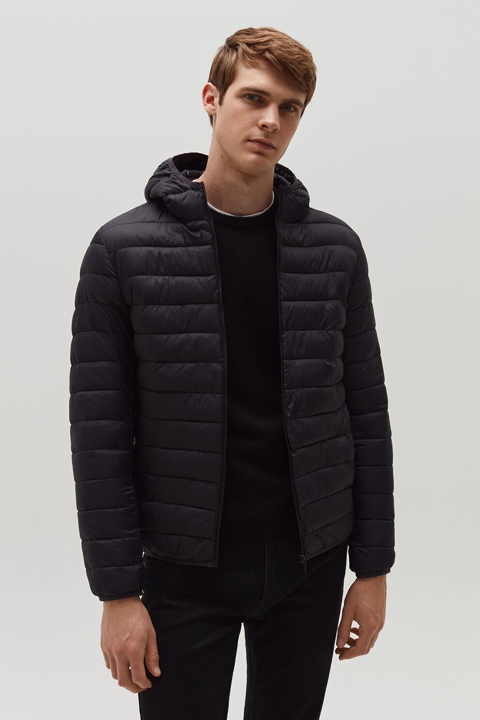 OVS, Geaca matlasata cu gluga, Negru, 2XL