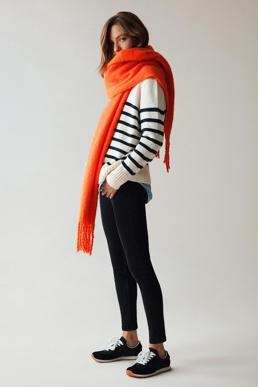 OVS, Blugi skinny cu talie medie, Negru