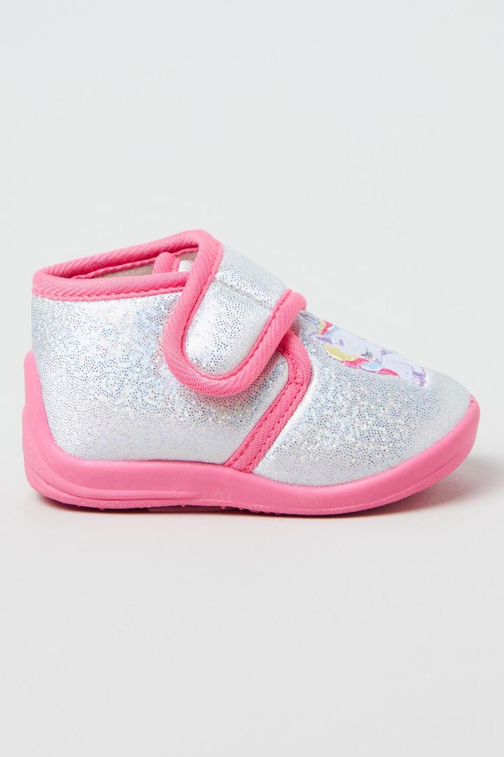 OVS, Pantofi stralucitori cu velcro, Argintiu/Roz/Purpuriu