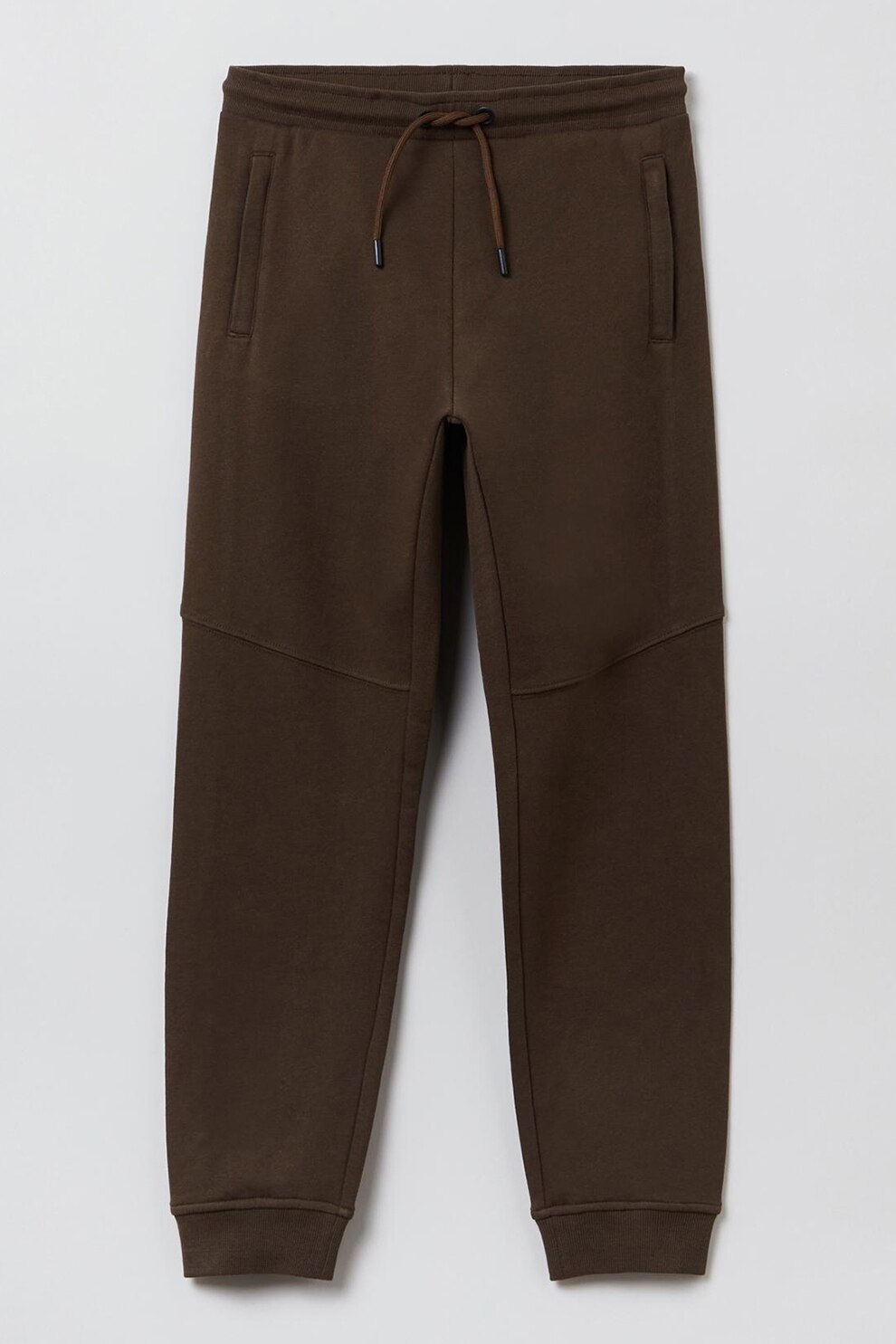 OVS, Pantaloni sport cu snur si buzunare, Maro inchis