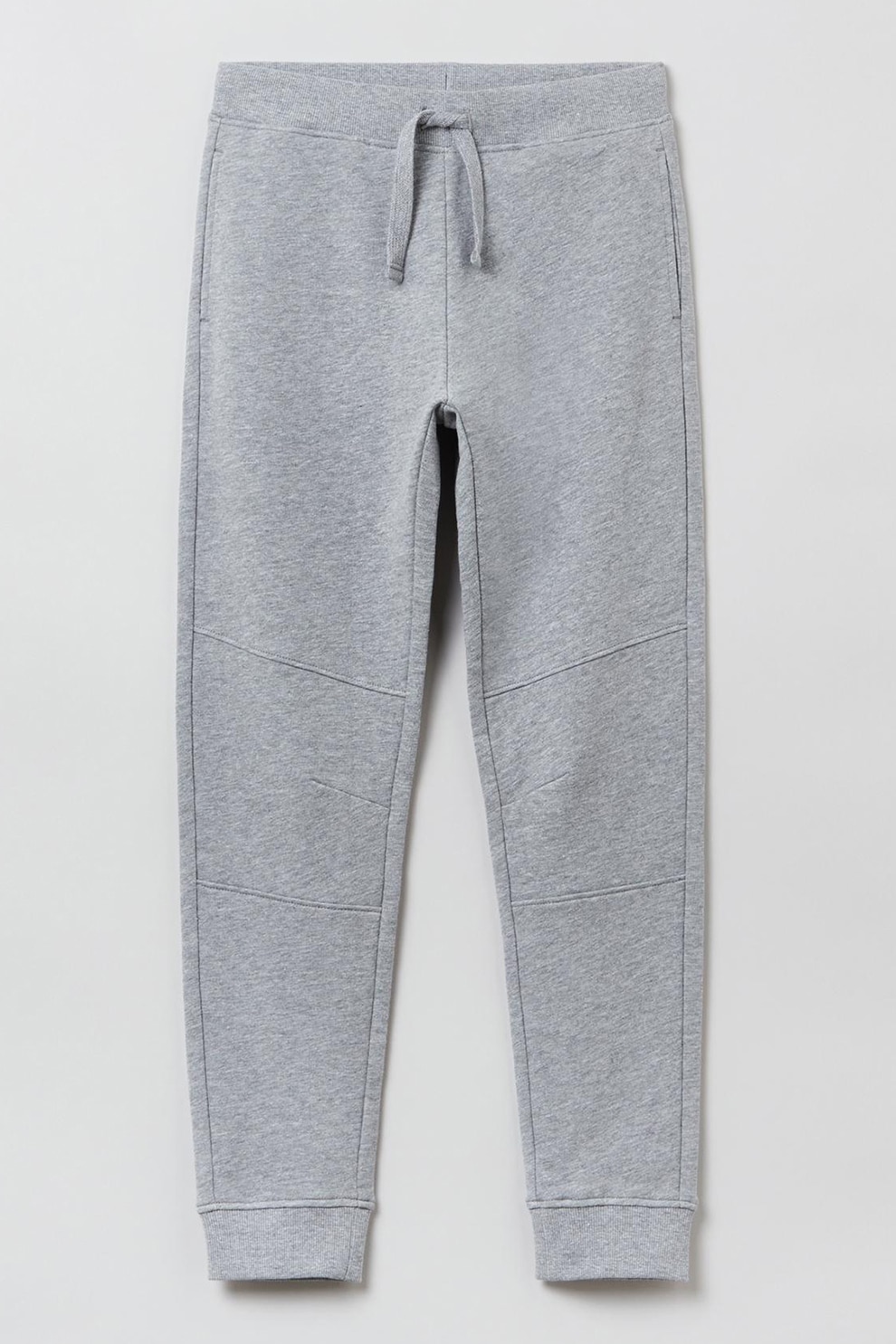 OVS, Pantaloni sport de bumbac cu snururi, Gri melange