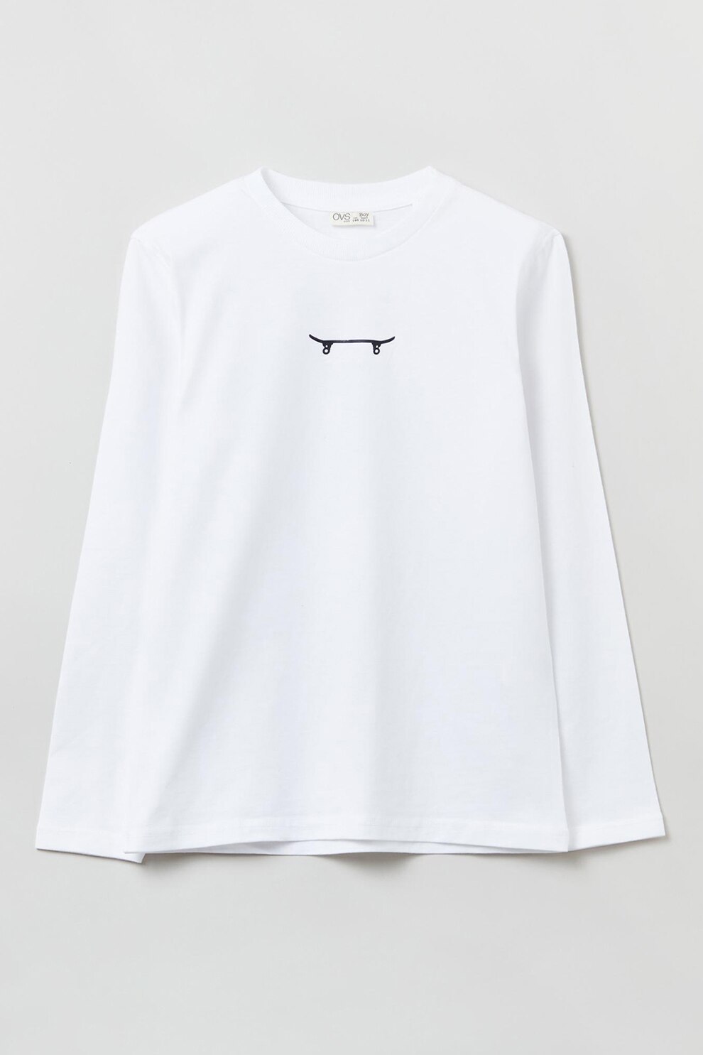 OVS, Bluza de bumbac cu decolteu la baza gatului, Alb