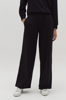 OVS, Pantaloni sport drepti din amestec de bumbac, Negru OVS, Pantaloni sport drepti din amestec de bumbac, Negru