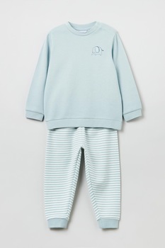 OVS, Pijama de bumbac cu dungi, Bleu/Alb OVS, Pijama de bumbac cu dungi, Bleu/Alb