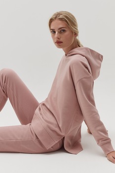 OVS, Hanorac supradimensionat cu slituri laterale, Roz prafuit, L OVS, Hanorac supradimensionat cu slituri laterale, Roz prafuit, L