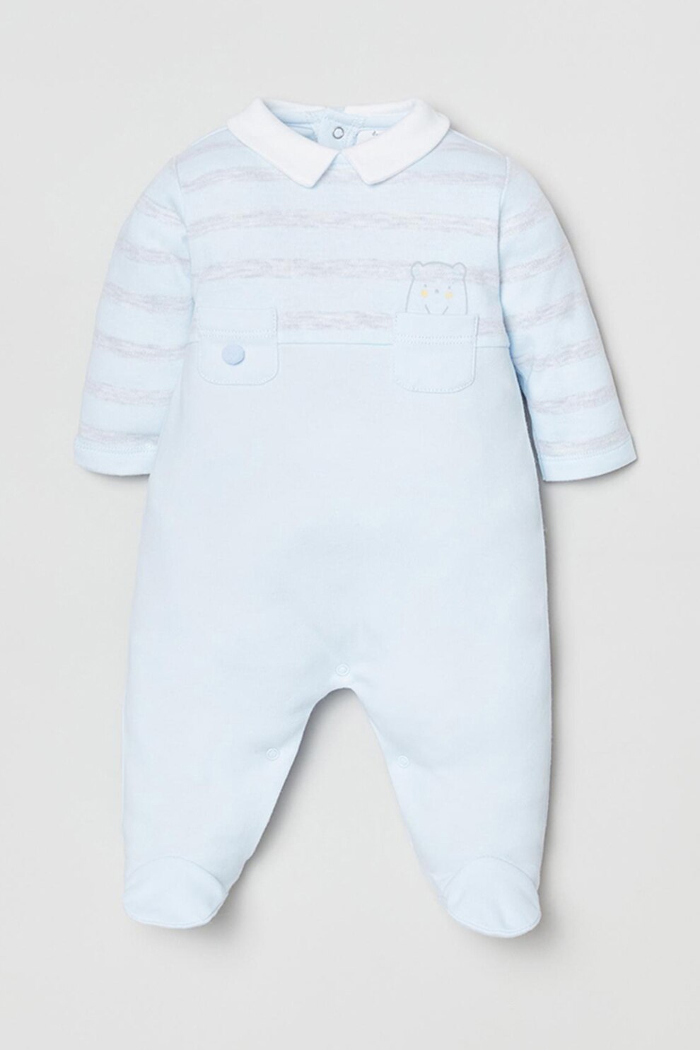 OVS, Salopeta de bumbac in dungi, Albastru deschis