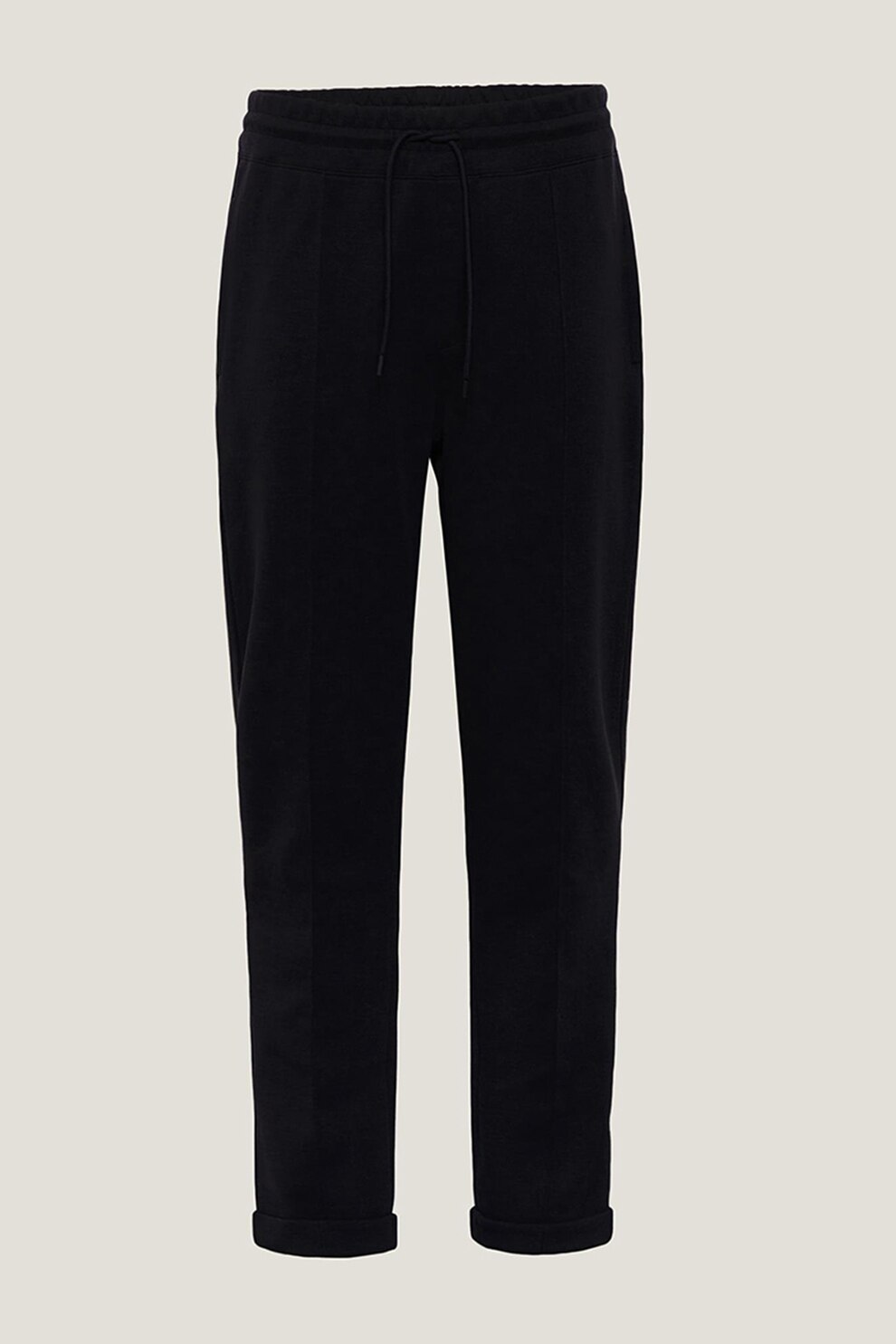 OVS, Pantaloni jogger cu mansete pliate, Negru