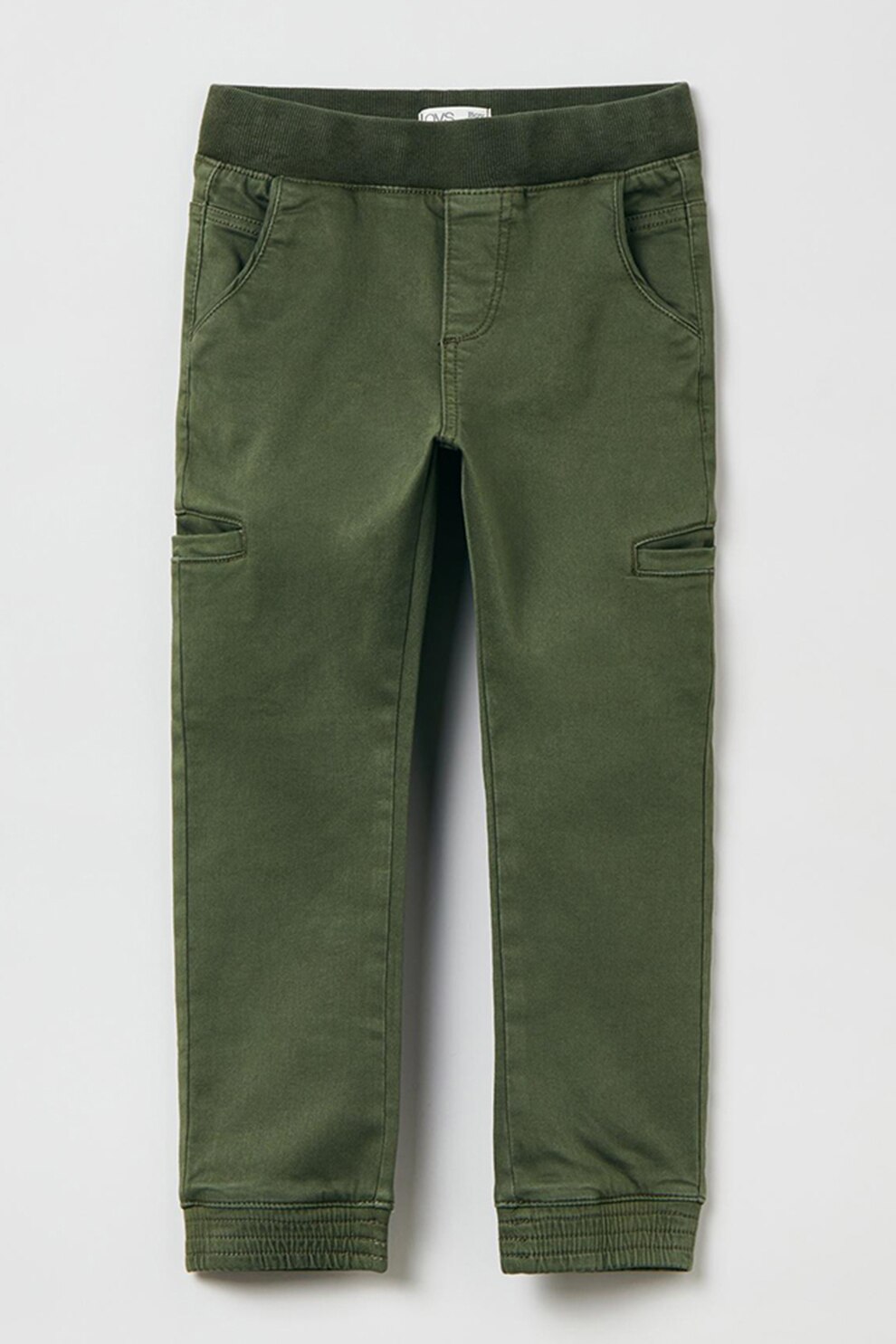 OVS, Pantaloni cu talie medie si buzunare multiple, Verde militar