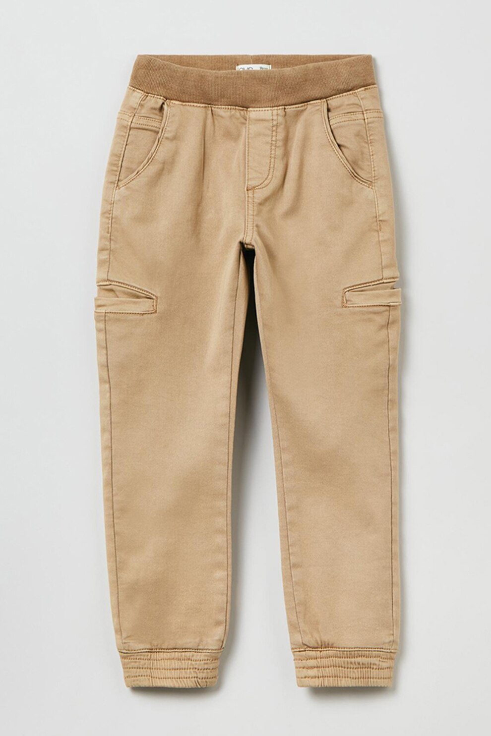 OVS, Pantaloni cu talie medie si buzunare multiple, Maro camel