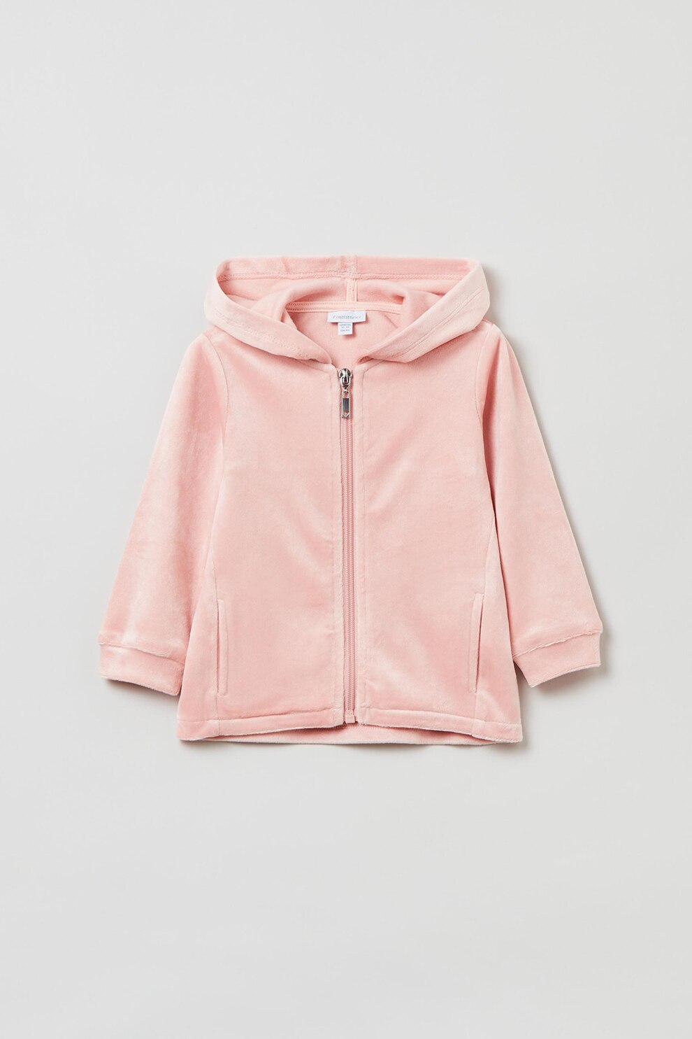 OVS, Hanorac de catifea cu fermoar, Roz pal
