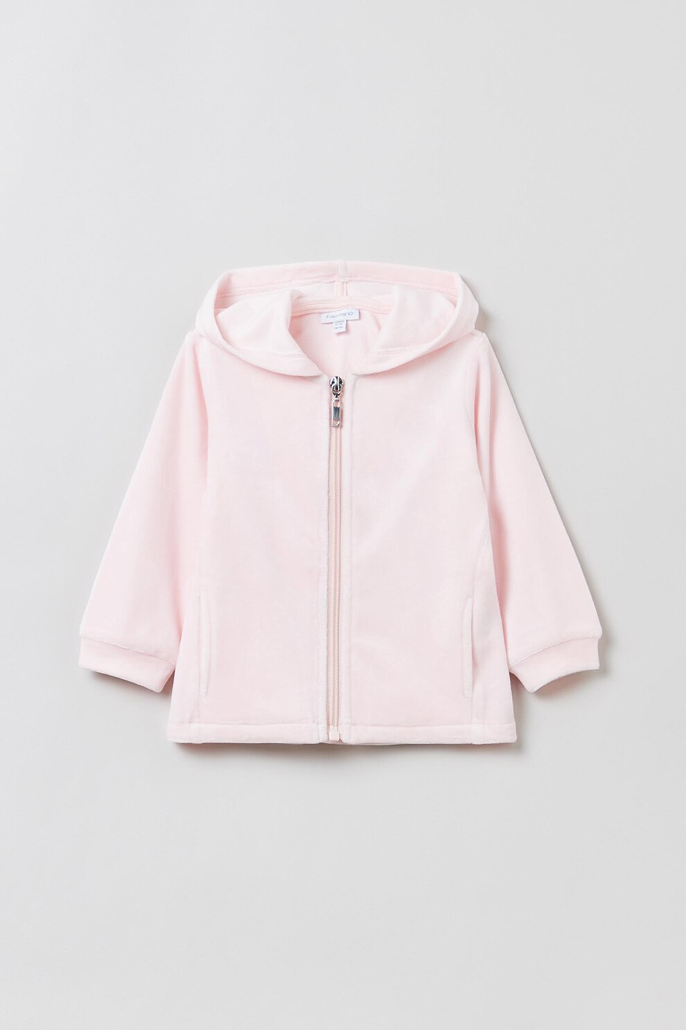 OVS, Hanorac de catifea cu fermoar, Roz pastel