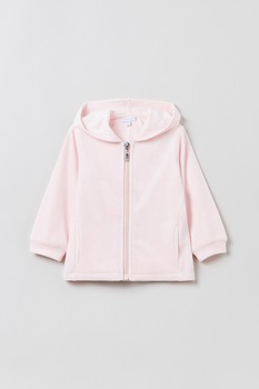 OVS, Hanorac de catifea cu fermoar, Roz pastel OVS, Hanorac de catifea cu fermoar, Roz pastel