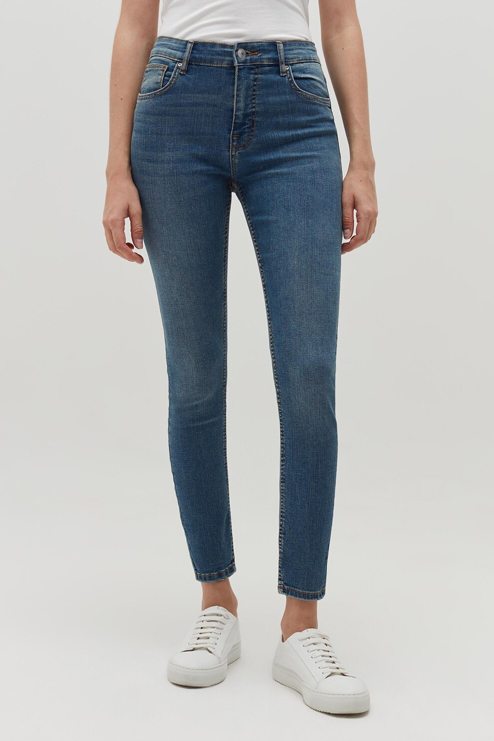 OVS, Blugi skinny super elastici, Albastru inchis, S