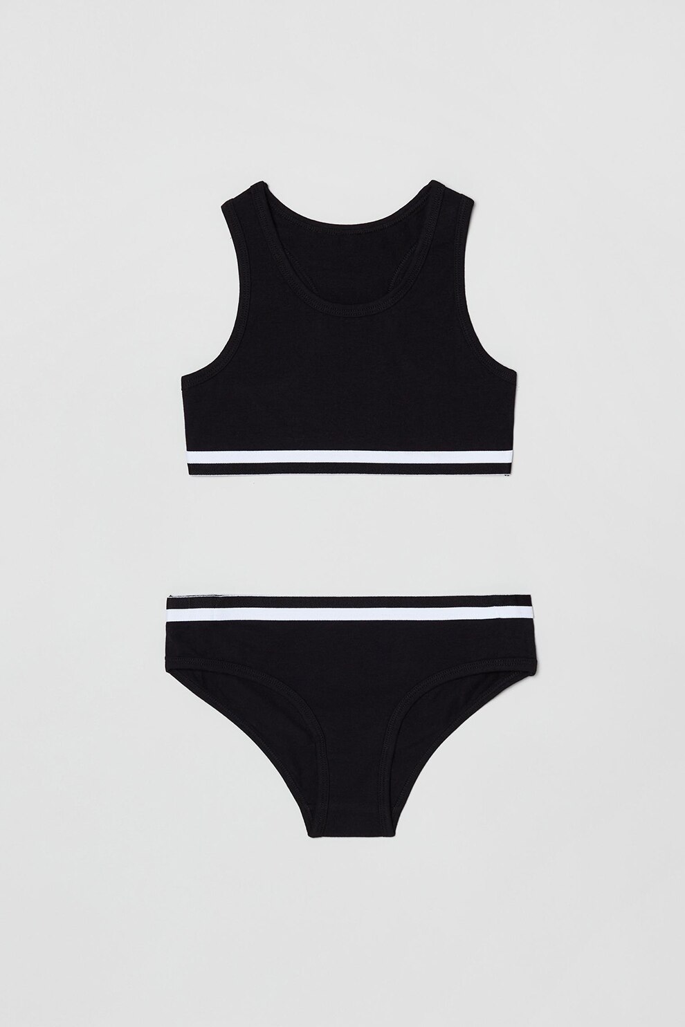 OVS, Set de top crop si chiloti, Negru