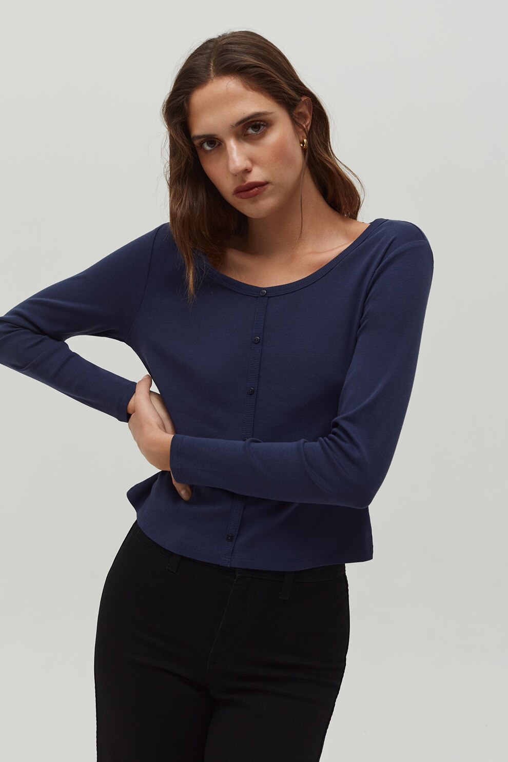 OVS, Bluza cu nasturi decorativi, Bleumarin