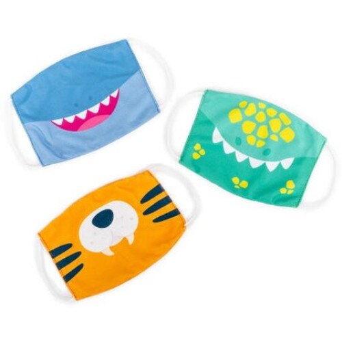 Set 3 masti reutilizabile pentru copii - Dinozaur, tigru si rechin