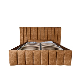 Pat Beds Place, cu somiera, Diego, aramiu 080, 180x200 cm, H130 Pat Beds Place, cu somiera, Diego, aramiu 080, 180x200 cm, H130