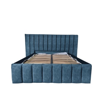 Pat Beds Place, cu somiera, Diego, bleumarin 140, 140x200 cm, H130 Pat Beds Place, cu somiera, Diego, bleumarin 140, 140x200 cm, H130