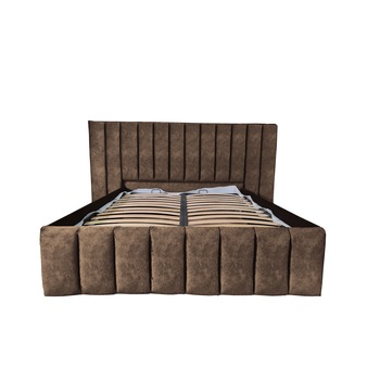 Pat Beds Place, cu somiera, Diego, wenge 820, 160x200 cm, H130 Pat Beds Place, cu somiera, Diego, wenge 820, 160x200 cm, H130