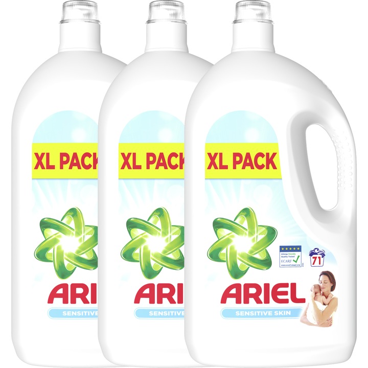 Ariel Sensitive folyékony mosószer, 3x3.905L, 213 mosás
