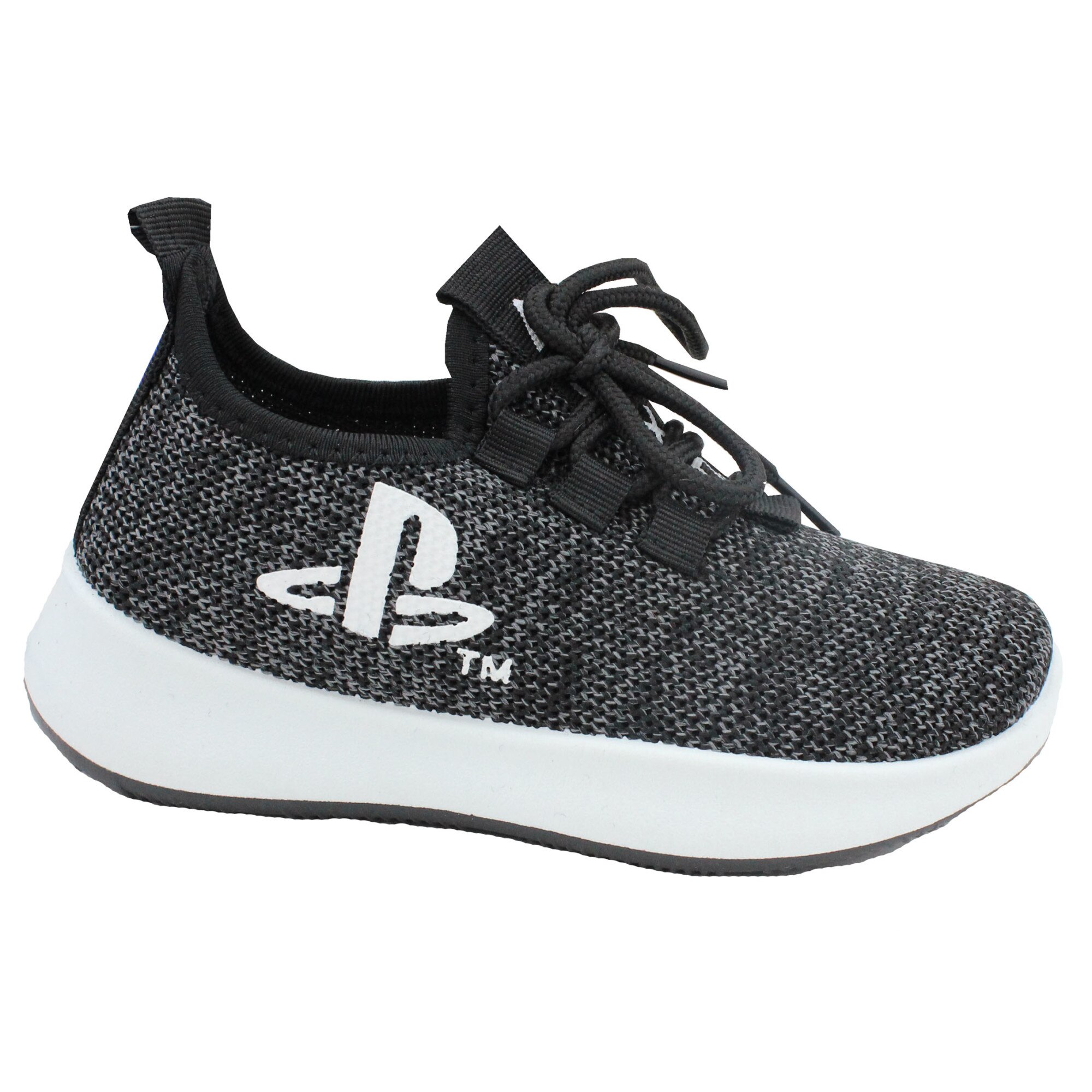 Incaltaminte sport, din material textil, cu siret, PlayStation, gri inchis