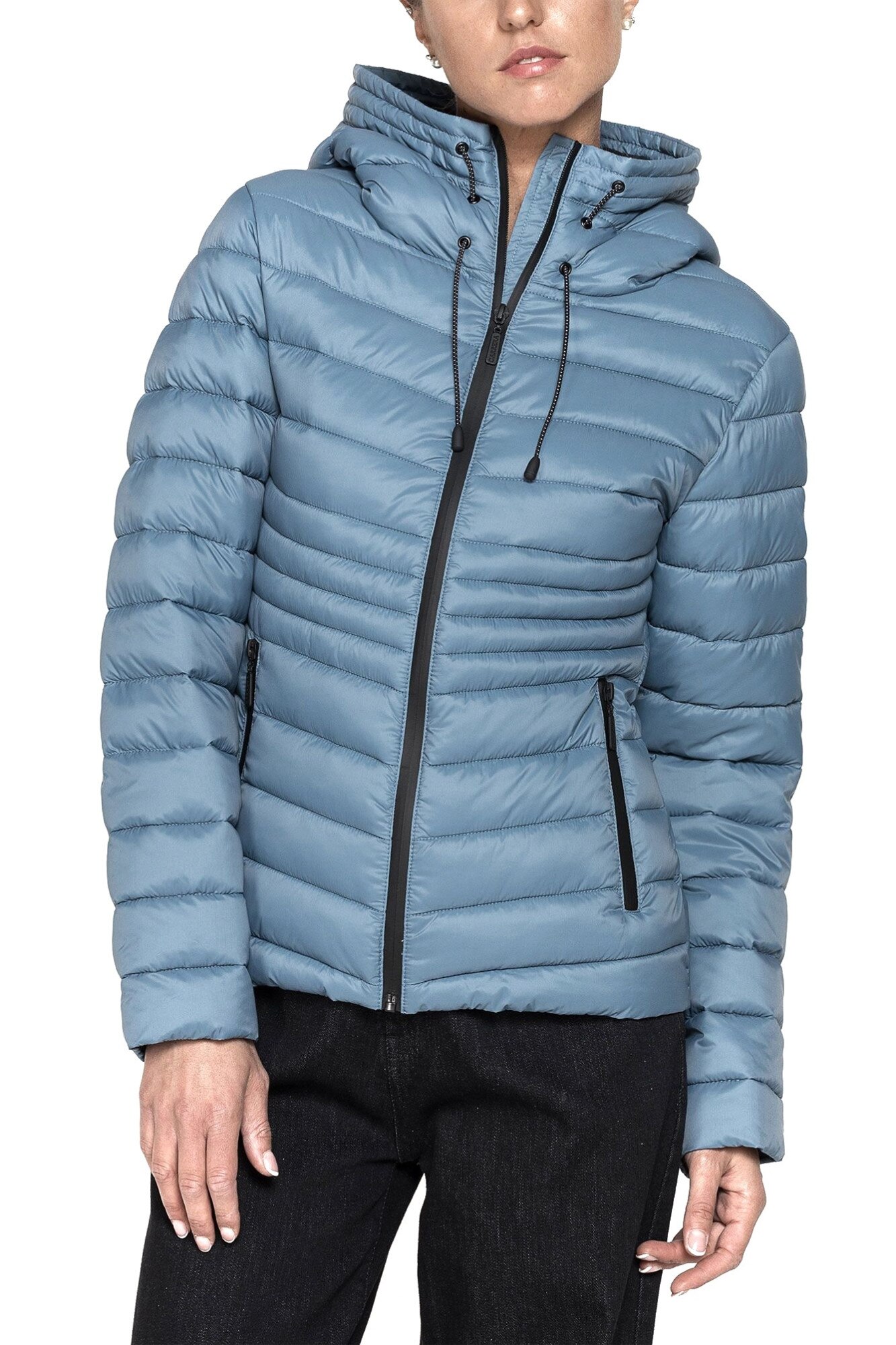 Geaca matlasata ultralight rezistenta la apa, Carrera , Regular fit, Albastru deschis