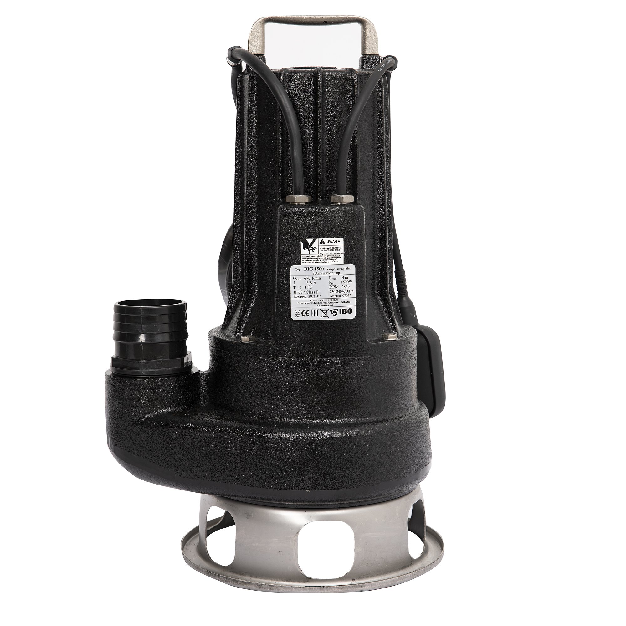 Pompa drenaj apa murdara Ibo Dambat T BIG1500, 1500W, 666 l/min, inaltime refulare 14 m