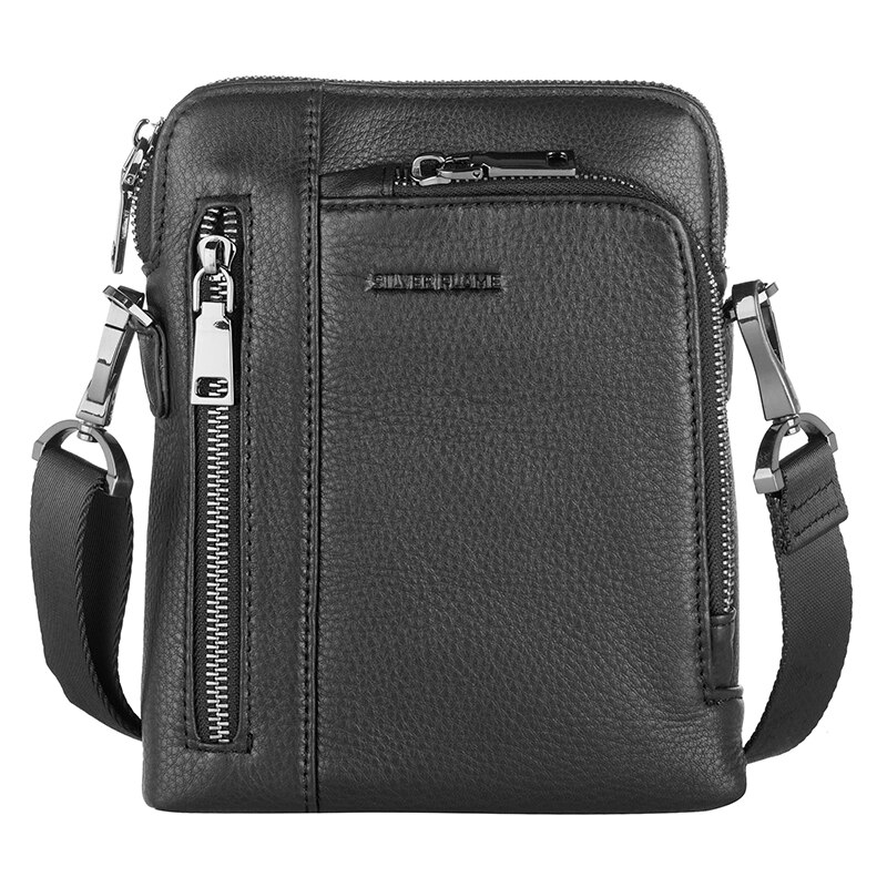 Geanta din piele naturala, Silver Flame, SFH08, Negru