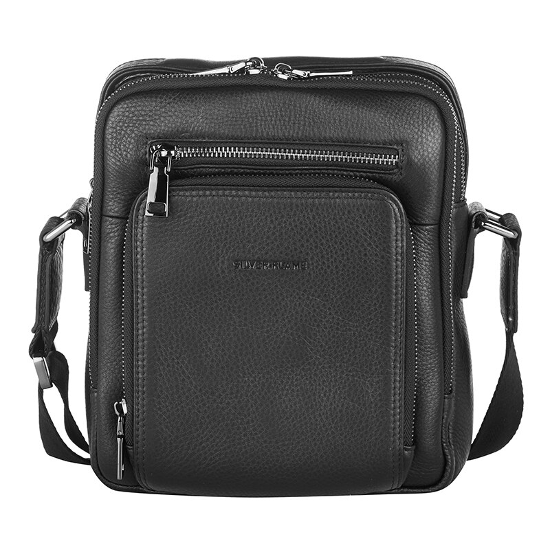 Geanta din piele naturala, Silver Flame, SFH11, Negru