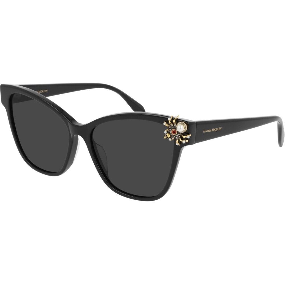 Ochelari de soare de dama Alexander McQueen AM0269S 001, Negru, 57 mm