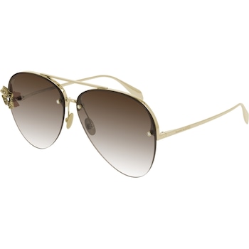 Ochelari de soare de dama Alexander McQueen AM0272S 002, Auriu, 63 mm Ochelari de soare de dama Alexander McQueen AM0272S 002, Auriu, 63 mm