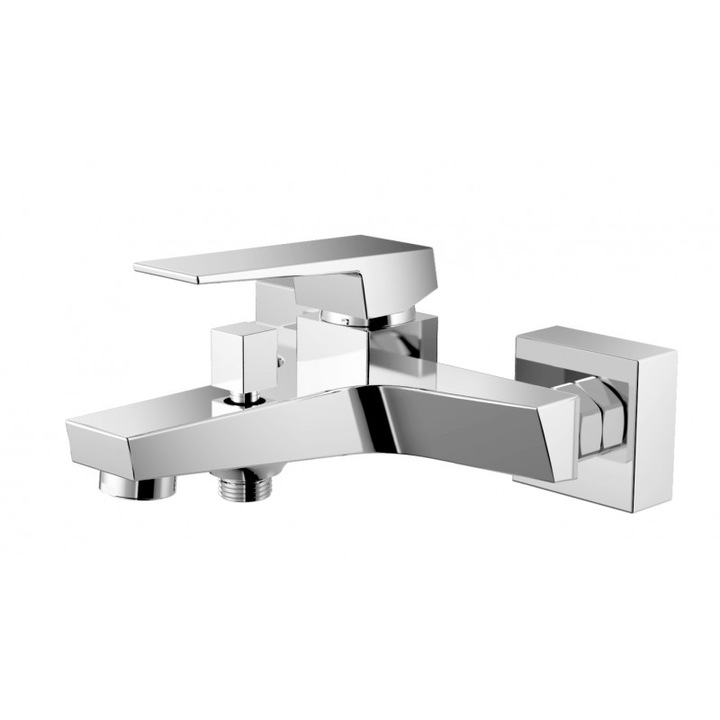 Baterie Inter Ceramic Luxurious Elinor, Cada/dus, Montata pe perete, Alama, Aerator neoperl, Crom