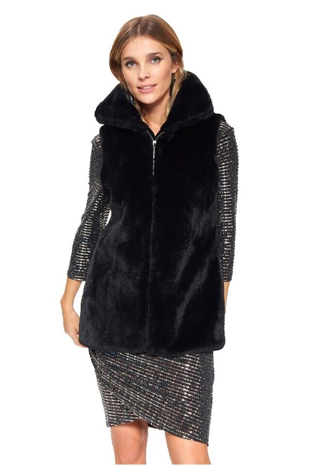 Vesta dama Top Secret Fluff, Negru, S