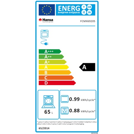 Aragaz Hansa FCMX69205, 4 arzatoare, Mixt, Grill, Rotisor, Clasa A, 60 cm, Inox