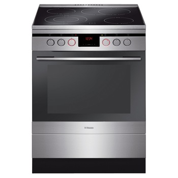 Aragaz Hansa FCCX68235, Plita vitroceramica, 4 zone gatit, Electric, Curatare abur, Indicator caldura reziduala, Grill, Clasa A, 60 cm, Inox Aragaz Hansa FCCX68235, Plita vitroceramica, 4 zone gatit, Electric, Curatare abur, Indicator caldura reziduala, Grill, Clasa A, 60 cm, Inox