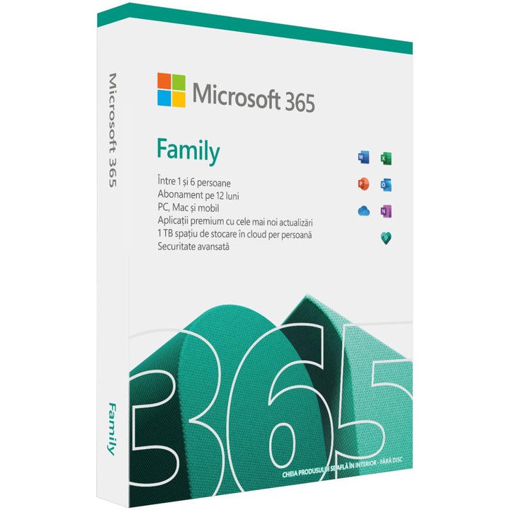 Microsoft® M365 Family Román nyelvű előfizetés, 1 éves licensz, 6 felhasználó