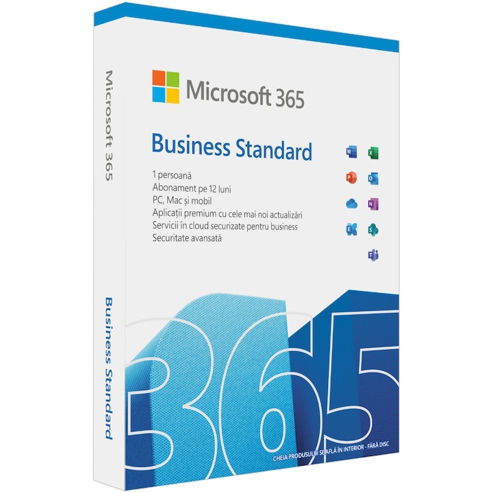 Microsoft® M365 Business Standard, Engleza, subscriptie 1 an, 1 utilizator, retail