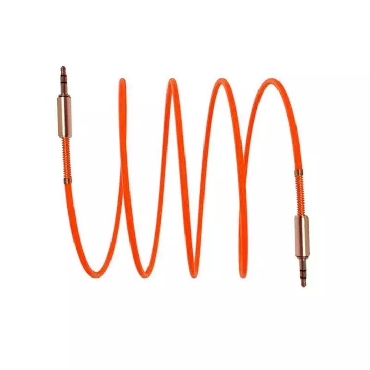 Cablu Audio SIKS®, mufa Jack 3.5 mm, transmisie rapida, compatibilitate multipla, portocaliu