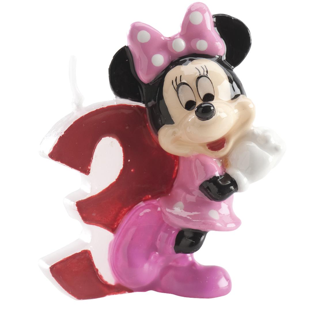 Lumanare aniversara pentru tort, cifra 3, Minnie Mouse, 3D, 6.5 cm, multicolor