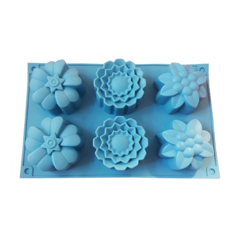 Forma silicon pentru prajituri, 6 cavitati, Floral, 149COF Forma silicon pentru prajituri, 6 cavitati, Floral, 149COF