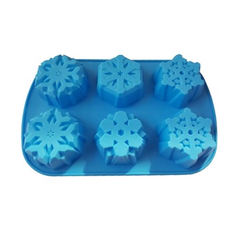 Forma silicon pentru prajituri, 6 cavitati, Fulgi de zapada, 154COF Forma silicon pentru prajituri, 6 cavitati, Fulgi de zapada, 154COF