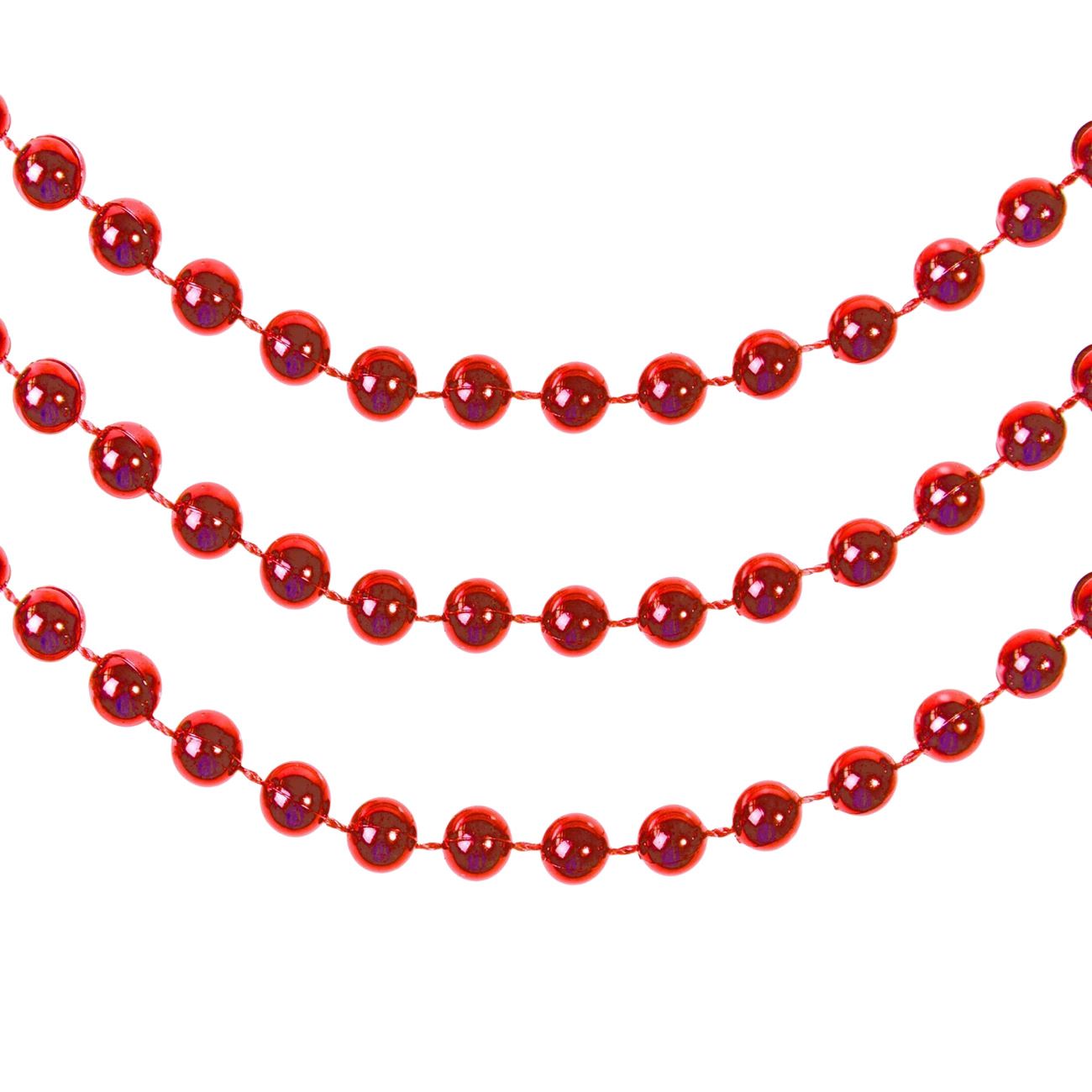 Ghirlanda pentru bradut, Zola®, rosie, in forma de perlute, dimensiune 5 m