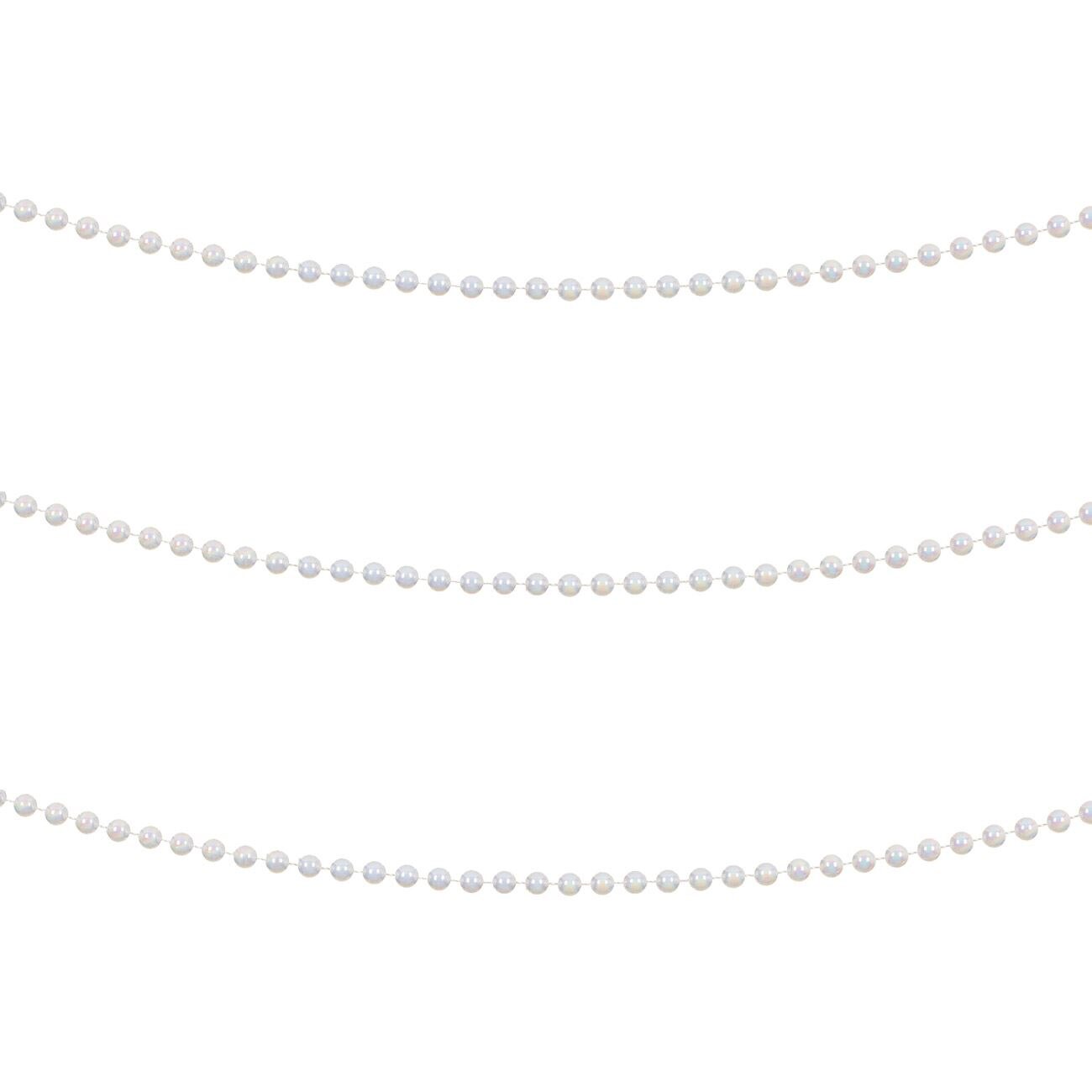 Sirag de margele decorative pentru brad de Craciun, Marbest Grand Shop, alb, 5.5 m